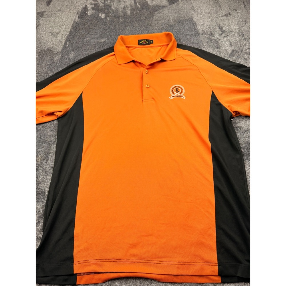 Monterey Club Mens XL Orange Black Lakeside Country Club Inverness‎ Golf Polo